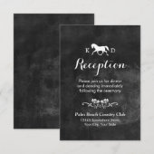 Elegante paarden trouwreceptie kaart (Voorkant / Achterkant)