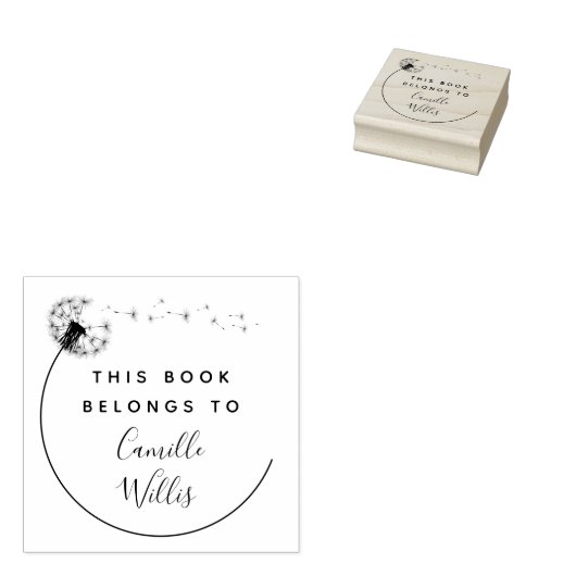 Elegante Paardenbloem Bloem Aangepast Boek  Rubberstempel (Gestempeld)