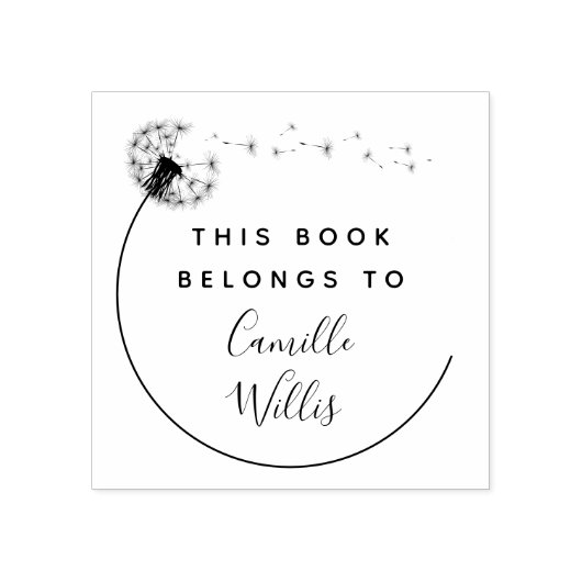 Elegante Paardenbloem Bloem Aangepast Boek  Rubberstempel (Afrduk)