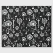 Elegante paardenbloem en kerstboom cadeaupapier (Vlak)