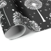 Elegante paardenbloem en kerstboom cadeaupapier (Rol Hoek)