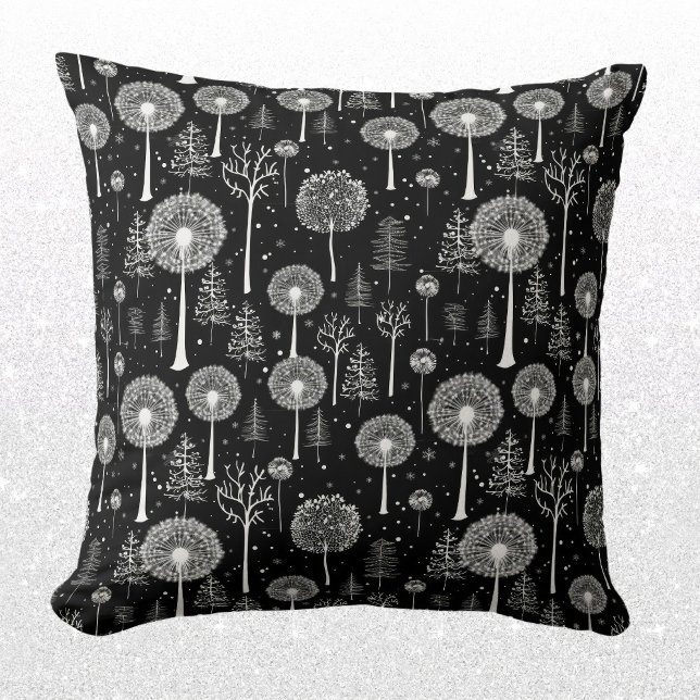 Elegante paardenbloem en kerstboom kussen (Creator heeft geüpload)