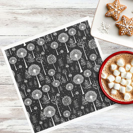 Elegante paardenbloem en kerstboom servet