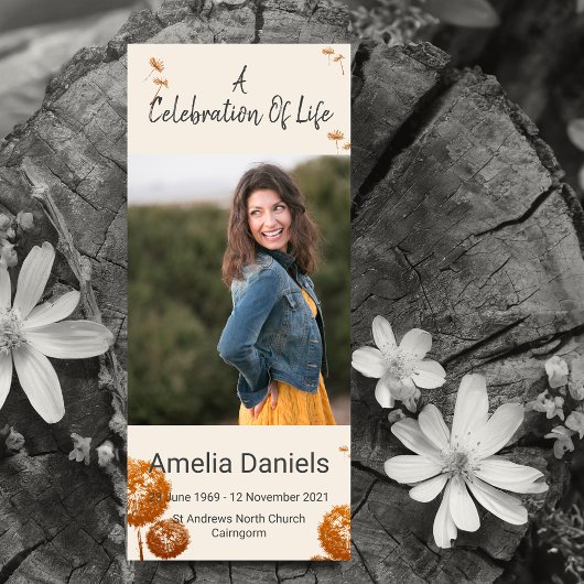 Elegante paardenbloem viering van het leven fotoka kaart