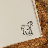 Elegante paardenboekenplaat rubberstempel