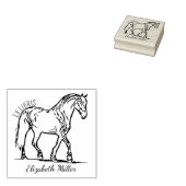 Elegante paardenboekenplaat rubberstempel (Gestempeld)