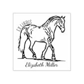 Elegante paardenboekenplaat rubberstempel (Afrduk)