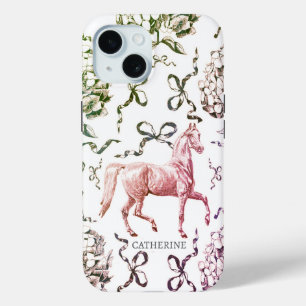 Elegante paardenhortensia bogen rode naam iPhone 15 case