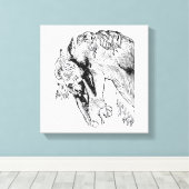 Elegante  Paardenillustratie Canvas Afdruk (Insitu (Houten vloer))