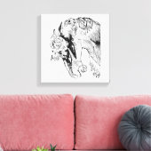 Elegante  Paardenillustratie Canvas Afdruk (Insitu (Woonkamer))