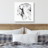 Elegante  Paardenillustratie Canvas Afdruk (Insitu (Slaapkamer))