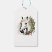 Elegante Paardenkerst Cadeaulabel (Voorkant)