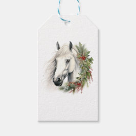 Elegante Paardenkerst Cadeaulabel