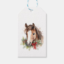 Elegante Paardenkerst Cadeaulabel
