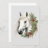 Elegante Paardenkerst Feestdagenkaart (Voorkant / Achterkant)