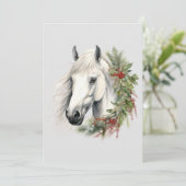 Elegante Paardenkerst Feestdagenkaart (Staand voorkant)