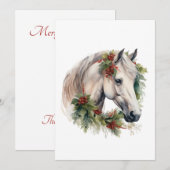 Elegante Paardenkerst Feestdagenkaart (Voorkant / Achterkant)