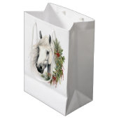 Elegante Paardenkerst Medium Cadeauzakje (Voorkant Gekanteld)