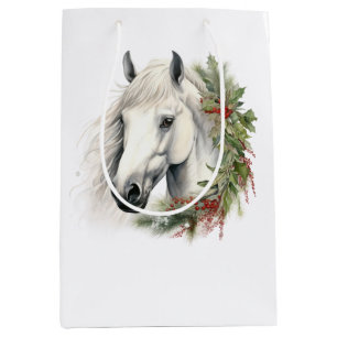 Elegante Paardenkerst Medium Cadeauzakje