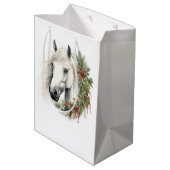 Elegante Paardenkerst Medium Cadeauzakje (Achterkant Gekanteld)