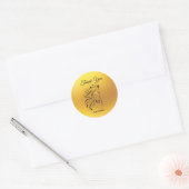 Elegante Paardenkunst op Goud Dank u Ronde Sticker (Envelop)