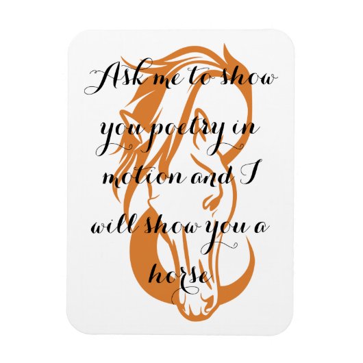 Elegante Paardenmagneet met Poetry Quote Magneet (Verticaal)