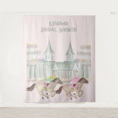 Elegante Paardenrace Derby Party Foto Achtergrond Wandkleed (Voorkant)