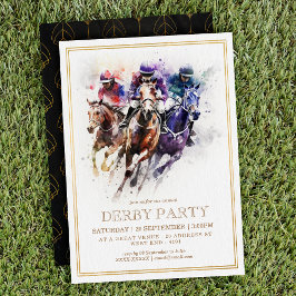 Elegante Paardenrace Derby Party / Paardensport Kaart