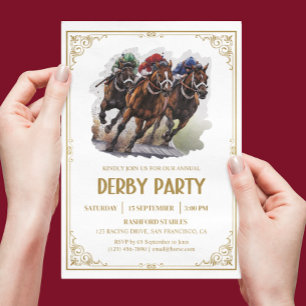 Elegante Paardenrace Derby Party Ruitersport Kaart