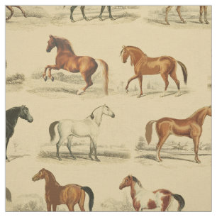 Elegante paardenrassen Patroon op beige Stof
