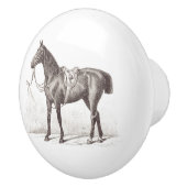 Elegante paardenruiter keramische knop (Rechts)