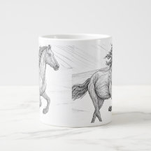 Elegante Paardenschets Keramische Mok