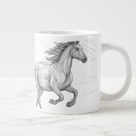 Elegante Paardenschets Keramische Mok