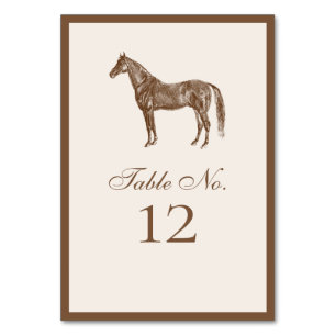 Elegante Paardensport Paard Bruin Vintage Bruiloft Kaart