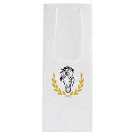 Elegante paardensport paard en laurier wijncadeaut wijn cadeautas