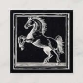 Elegante paardentraining Riding Black Equestrian Vierkante Visitekaartje (Voorkant)
