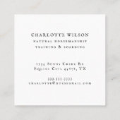 Elegante paardentraining Riding Equestrian Vierkante Visitekaartje (Achterkant)