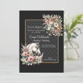 Elegante paardenverjaardag  kaart (Staand voorkant)