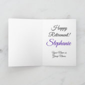 Elegante Paars 65 en Gepensioneerd Gelukkig Pensio Kaart (Binnen)