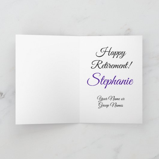 Elegante Paars 65 en Gepensioneerd Gelukkig Pensio Kaart (Binnen)