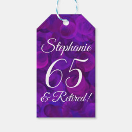 Elegante Paars 65 en Pensioenpensioen Cadeaulabel