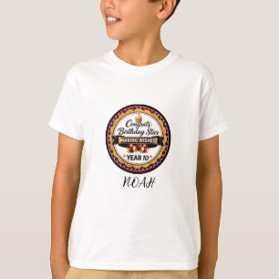 Elegante Paars Goud Glitter Verjaardag Ster Persoo T-shirt
