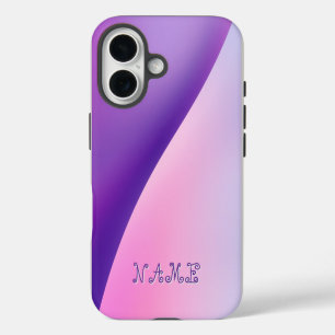 Elegante Paars Roze Gradiënt Golf Abstract iPhone 16 Hoesje