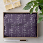 Elegante Paars & Zilver Prettig Kerstmis Tekst Tissuepapier (Geschenk)