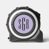 Elegante Paarse 3 Letter Monogram Initiaal Rolmaat (Voorkant)