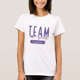 Elegante Paarse Aanpasbare Team Bruid Squad T-shir T-shirt