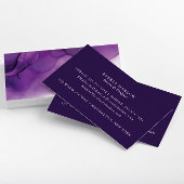 Elegante Paarse Abstracte Alcohol Ink Art Visitekaartje