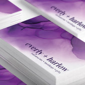 Elegante Paarse Abstracte Alcohol Ink Art Visitekaartje