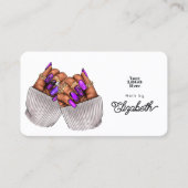 Elegante Paarse Afro-Amerikaanse nagelsalon Visitekaartje (Voorkant)