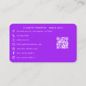 Elegante Paarse Afro-Amerikaanse nagelsalon Visitekaartje (Achterkant)